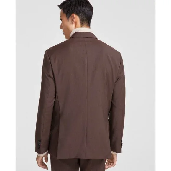 Hugo Boss Mens Modern Fit Solid Wool Suit Separate Jacket Med Brown Size 36R NWT - Picture 2 of 6
